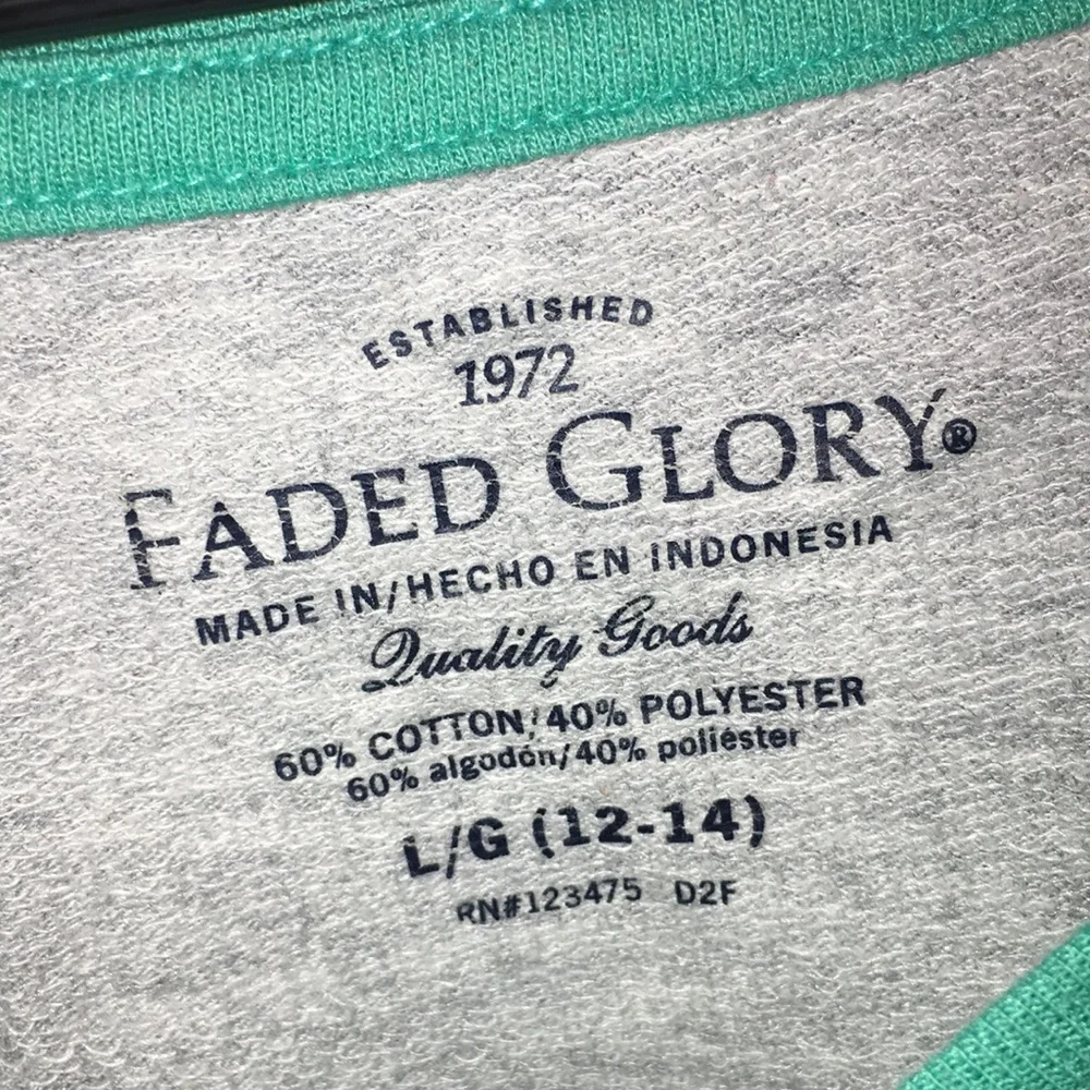 Faded Glory Sweatshirt Top | Size L (12-14)